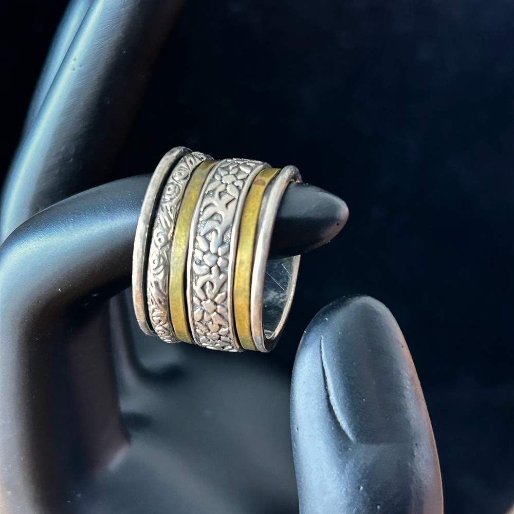 Boho Silver and Gold Tone Ring
